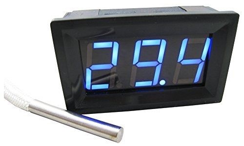 Цифровой термометр 0.56" синий с термопарой К-типа от 0 до +800°C