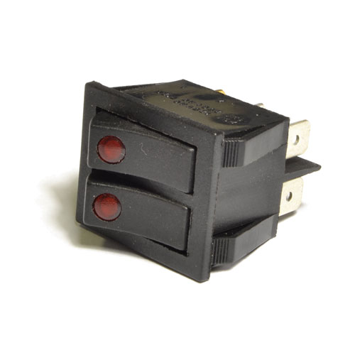 IRS-2101E-1C 2 клав крас/желт глазок 1-0 250V 16A TH26-D-R811-D7C