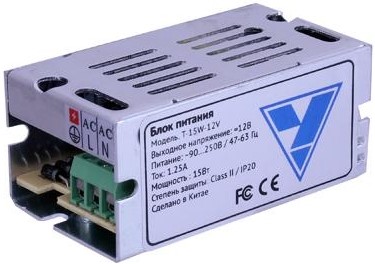 Блок питания 12V 1,25А модульный S-15-12 IP20 PRO