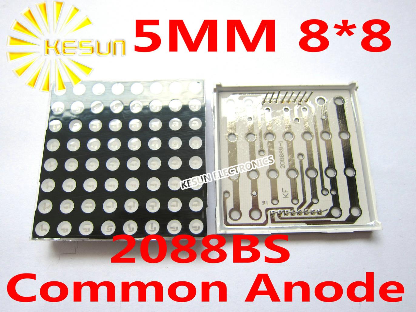 60х60мм 8х8 16pin 2088BS красная общий анод