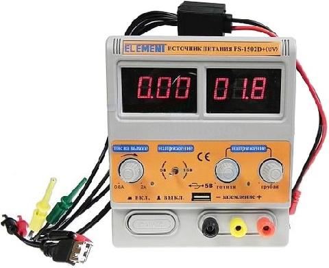 Блок питания цифровой ELEMENT 1502D+ USB выход 15V 2A
