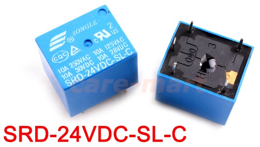 Реле 24VDC 10A SRD-24VDC-SL-C (T73) 5pin 1 группа переключ