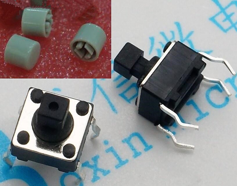Кнопка тактовая 4pin 6*6*7,3 с толкателем