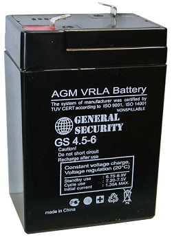 Аккумулятор 6V 4,5Ah GS AGM