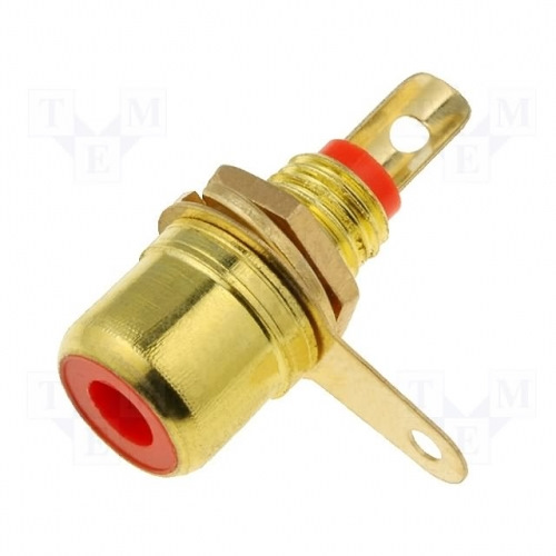 Гнездо RCA монтажное гайка GOLD