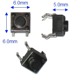 Кнопка тактовая 4pin 6*6*5 KFT-02 KAN0611-0501B