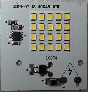 Светодиодный блок 10W AC220V белый холодн 49*48*4мм
